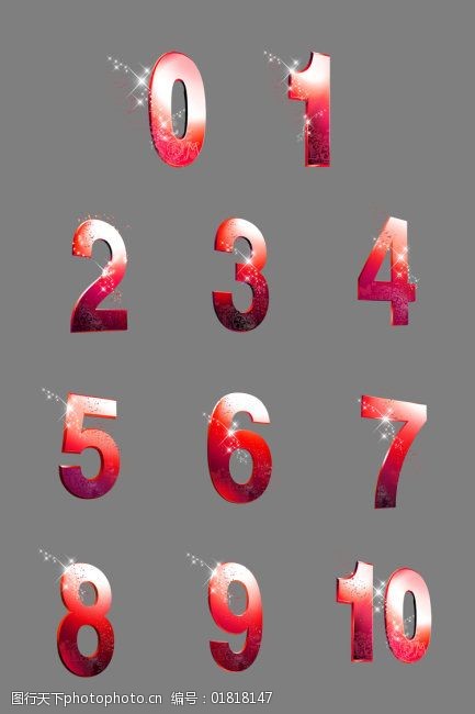3d立体金属数字