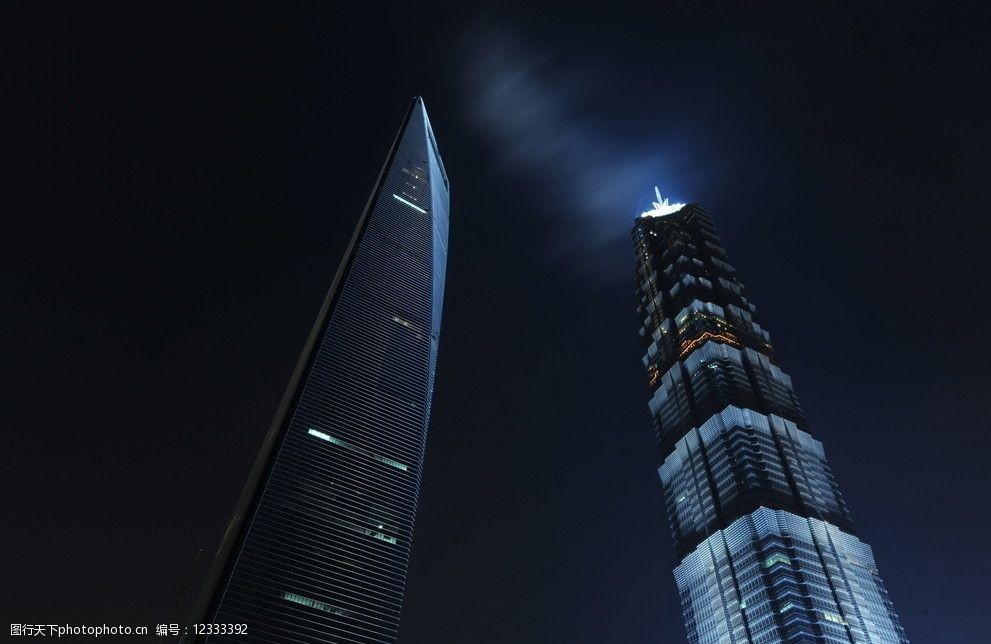 上海金茂大厦环球金融中心夜景图片