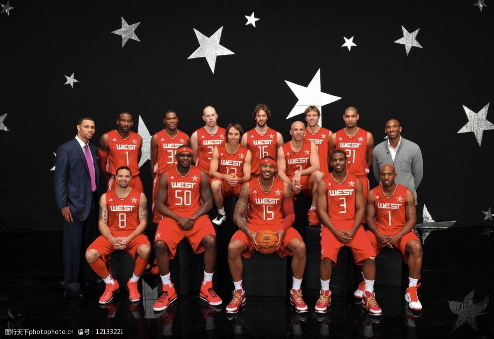 NBA2010西部全明星合照图片