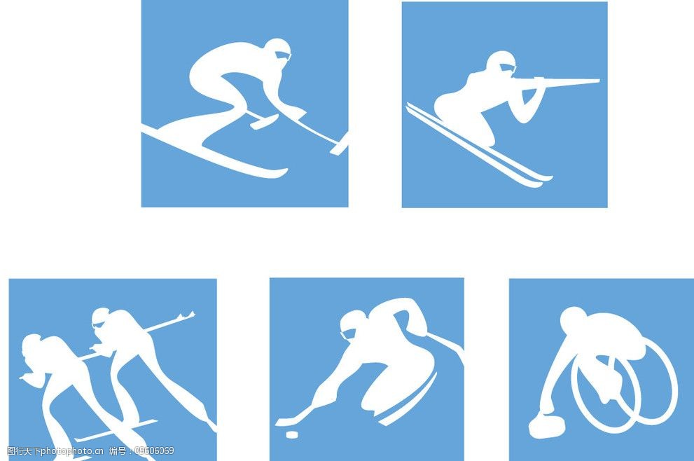 都灵冬季残奥会运动图标图片