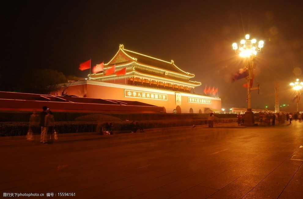 北京天安门夜景图片