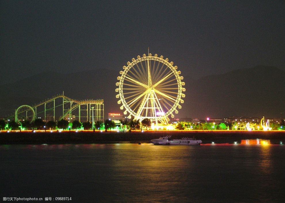 温州江心屿夜景图片