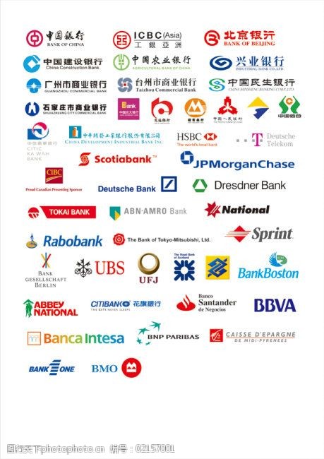 标志免费下载 工商银行 中国银行 世界银行标志素材 矢量图 商务金融