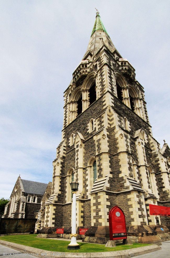 新西兰基督城教堂 新西兰 基督城 教堂 广角建筑摄影 72dpi 国外旅游