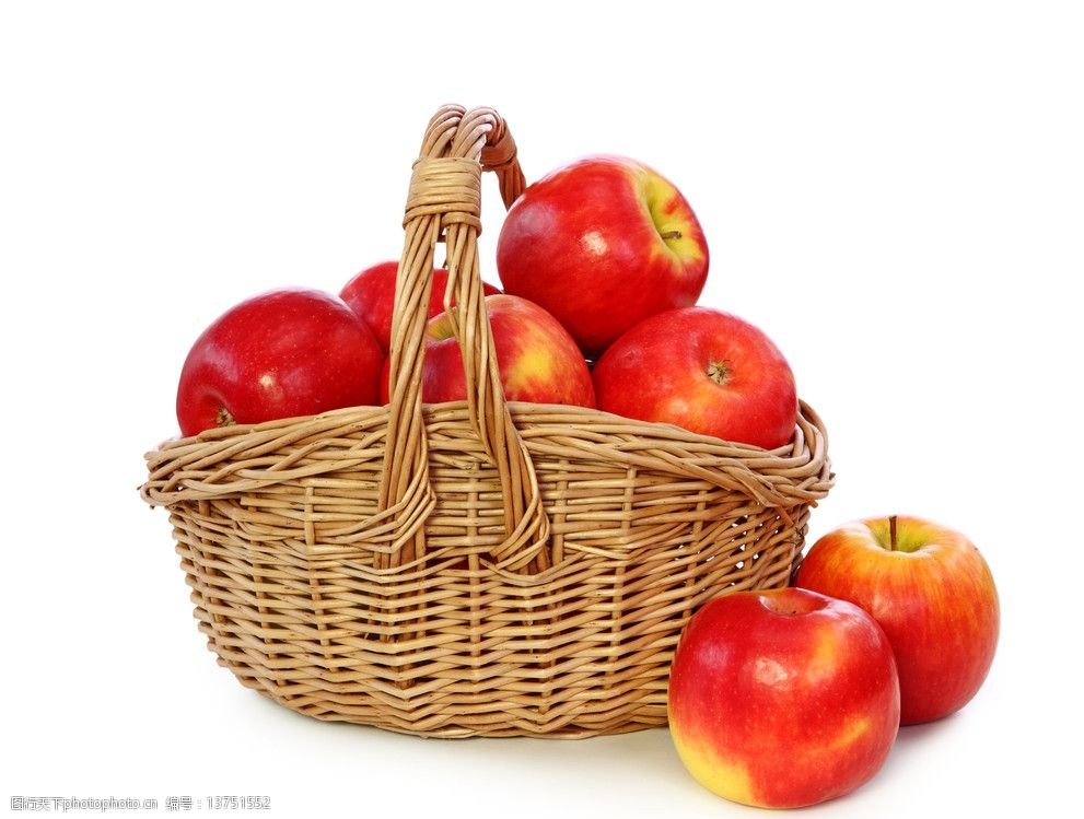 一篮子苹果水果图片