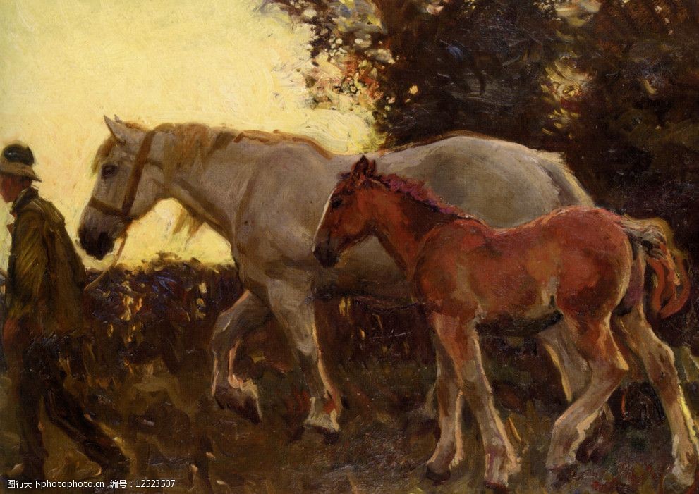 关键词:两匹马 动物 世界名画 西洋油画 绘画书法 文化艺术 设计 100