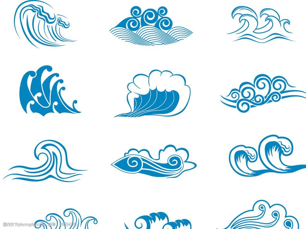 水花 水波 水浪 海浪 水流 蓝色动感水花 水 各种形状的水流 水波纹