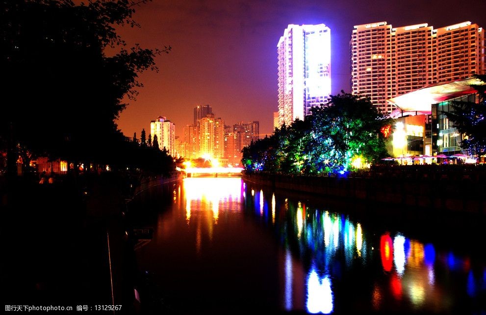 成都合江亭夜景图片