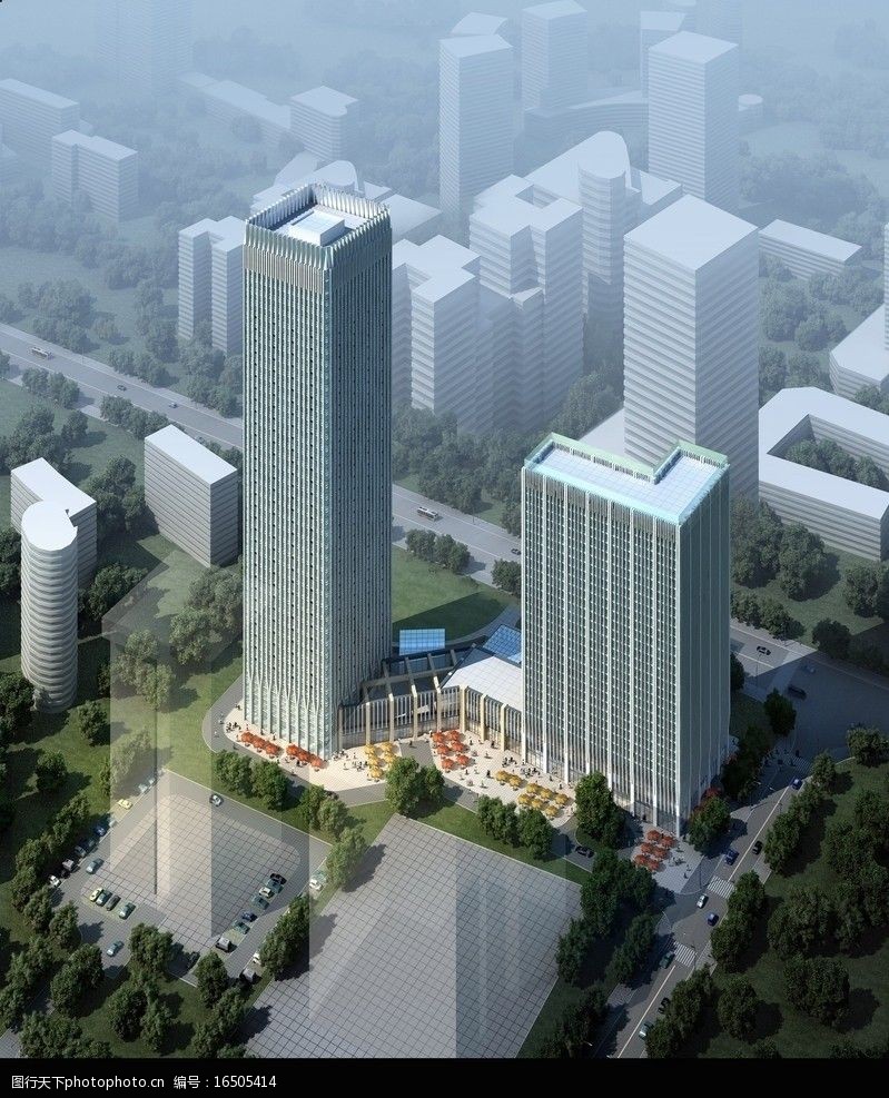 建筑鸟瞰效果图图片
