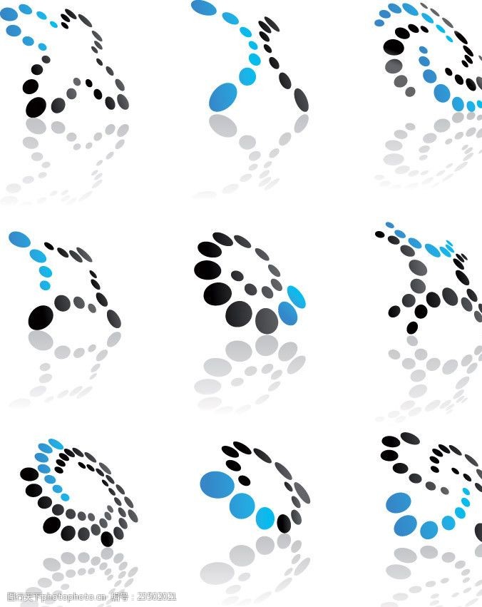 3d圆点立体标志logo设计元素图片-图行天下图库