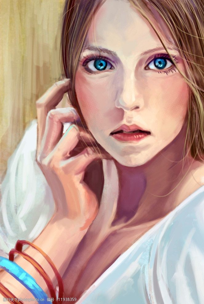 油画女孩图片