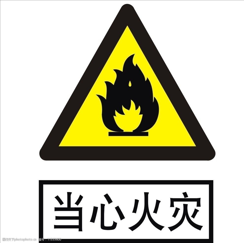 关键词:当心火灾 其他 标识标志图标 矢量 cdr