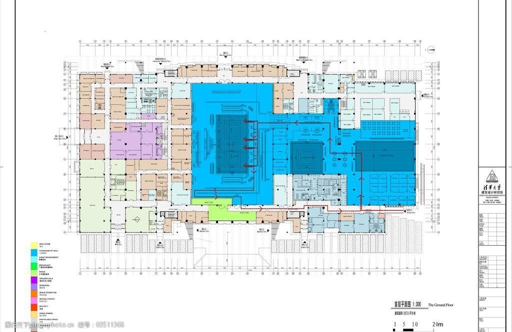 北京科技大学体育馆首层平面图图片