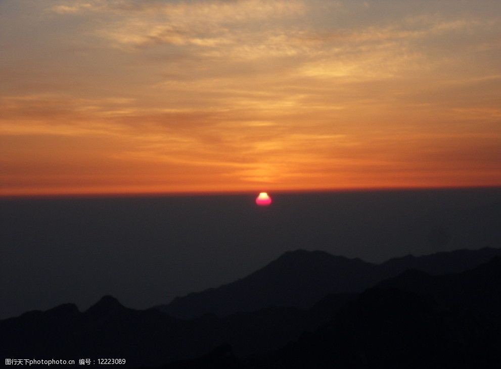 华山日出风光 华山 日出瞬间 朝霞 海面 火烧云 自然风光集 自然风景