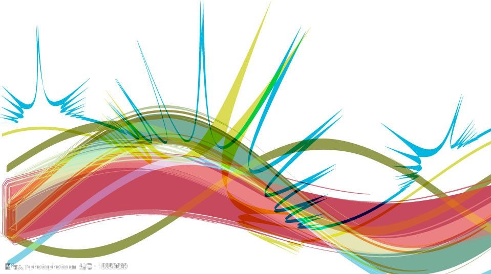 彩色动感线条曲线图片