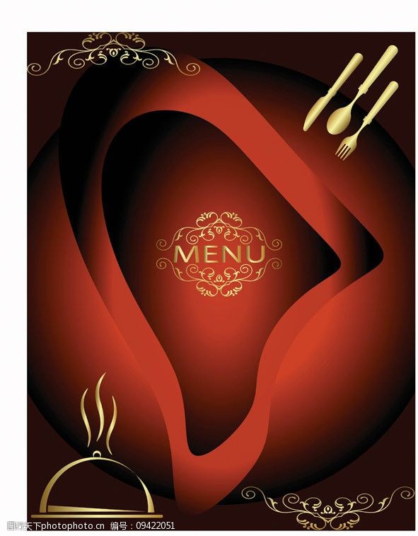 关键词:餐具设计海报 餐具 刀子 叉子 红色 渐变 餐盘 圆圈 高压 高贵
