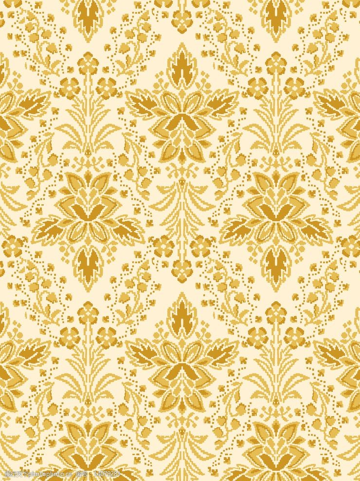 金色背景花纹图片
