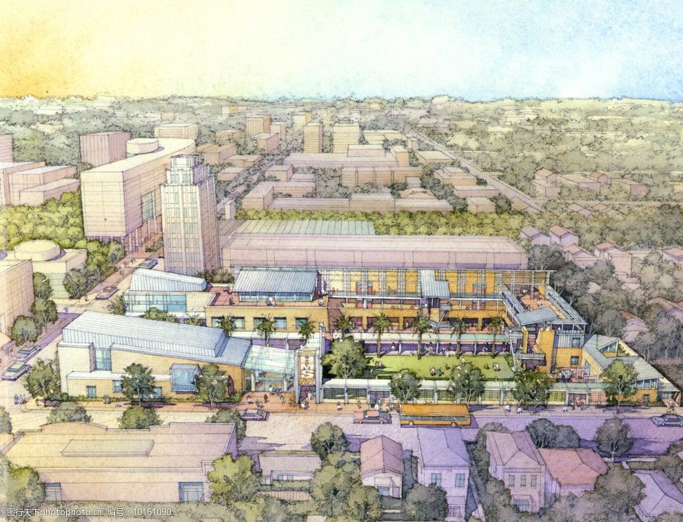 手绘鸟瞰图图片