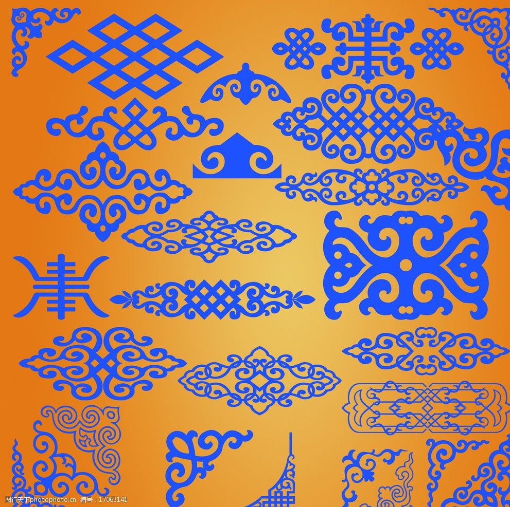 蒙古花纹图案 简单图片