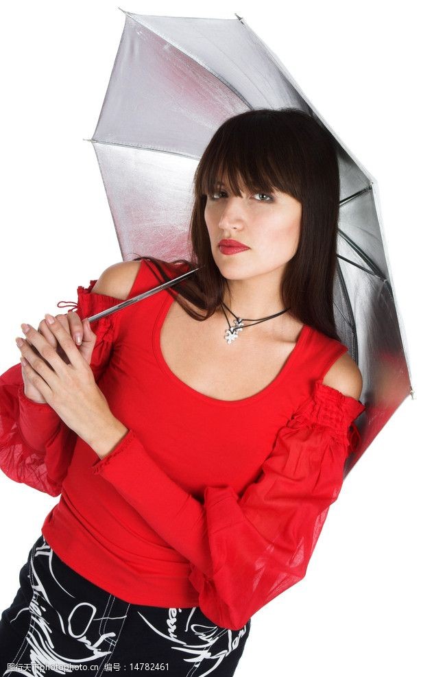打雨伞美女图片
