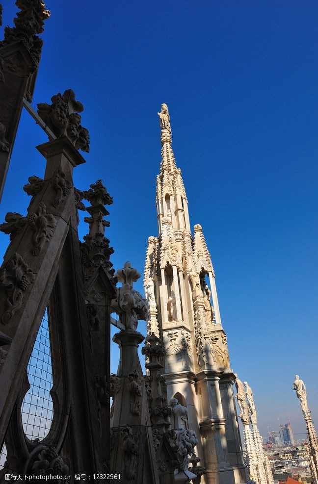 意大利米兰杜莫大教堂顶部图片