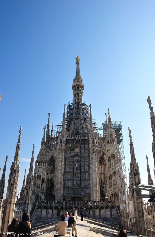 意大利米兰杜莫大教堂顶部图片
