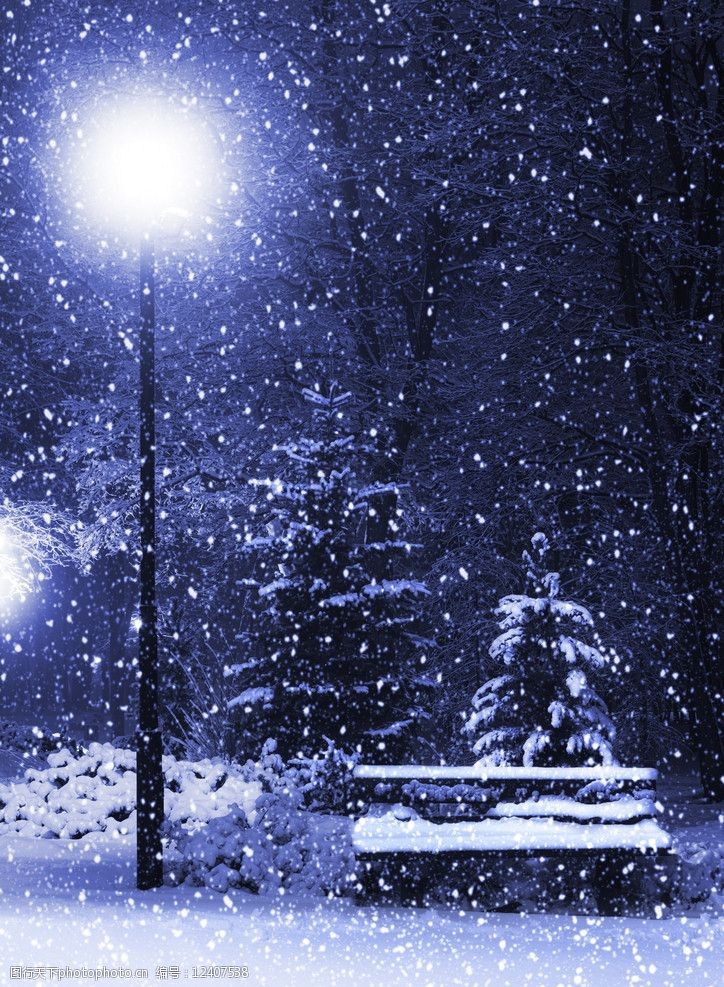 冬季雪夜图片图片 图行天下素材网