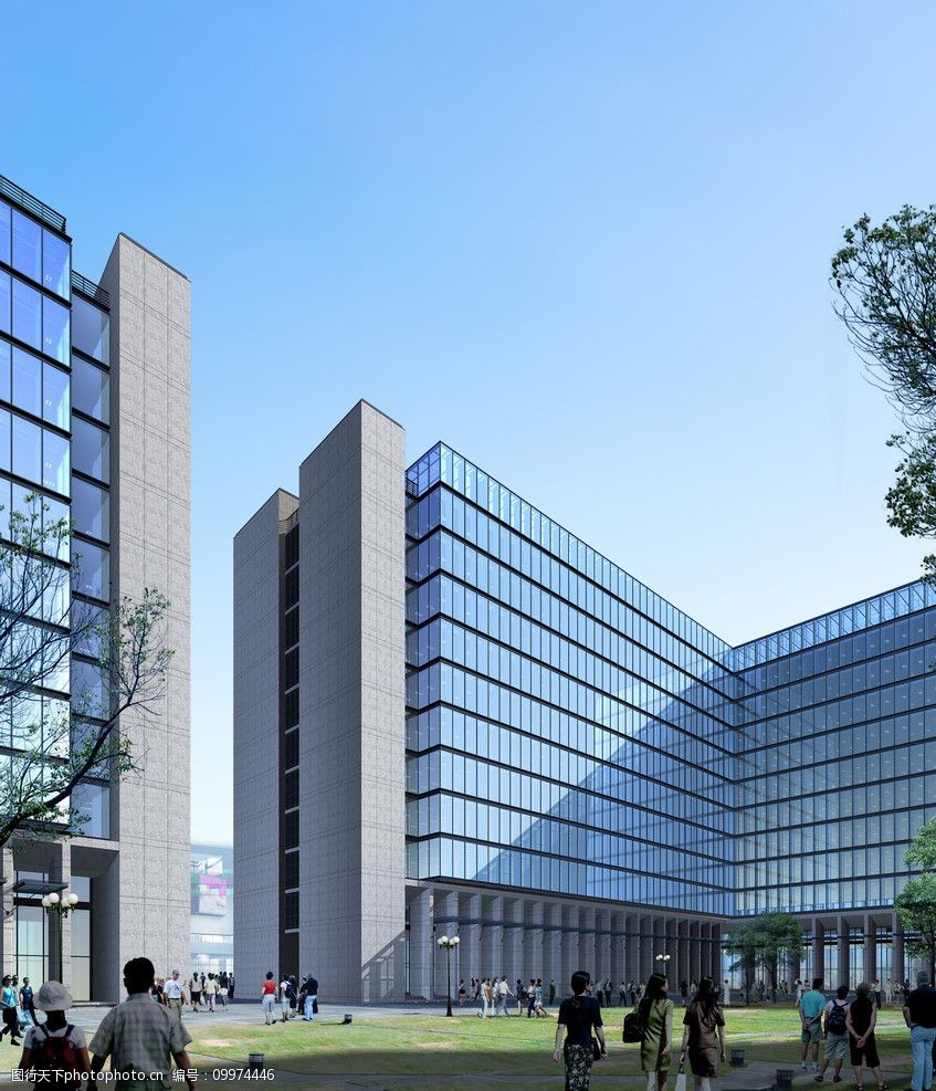 办公楼环境广告效果图图片