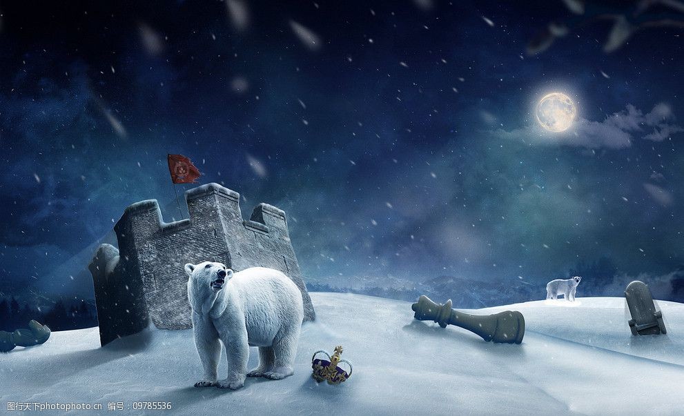 关键词:北极熊 北极夜景 风景漫画 动漫动画 设计 72dpi jpg