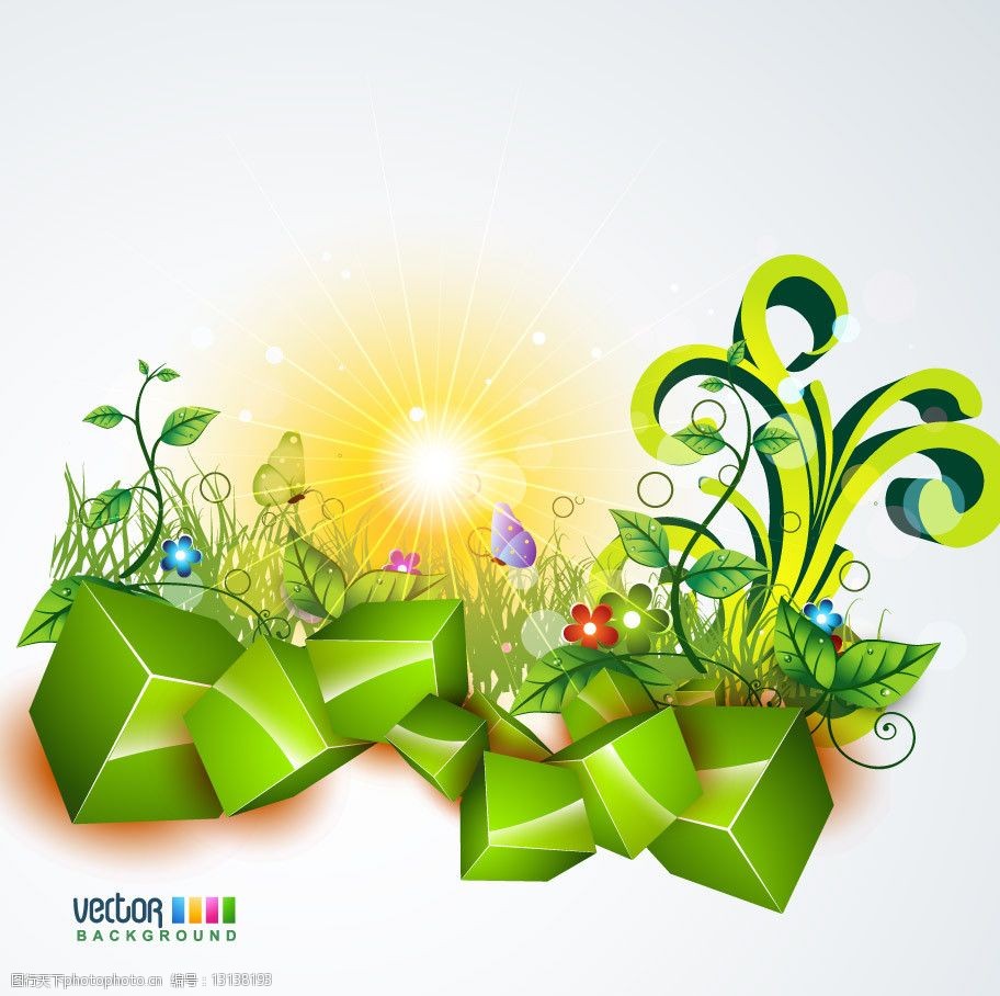 动感绿色生态背景图片