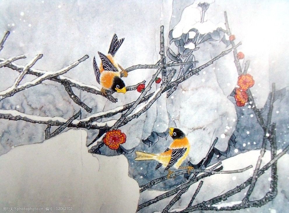 国画山水花鸟图片