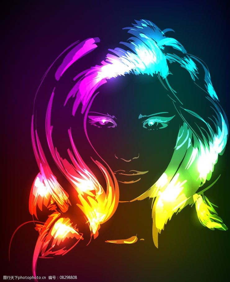 动感光线时尚美女图片