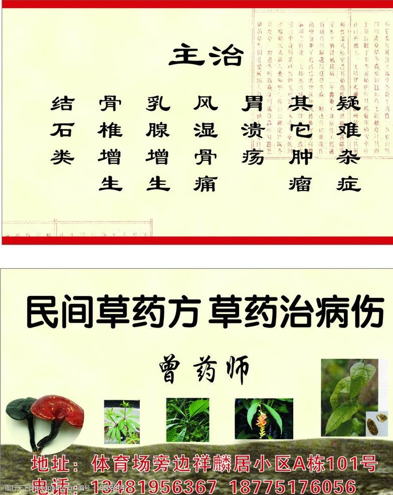 中草药名片制作图片