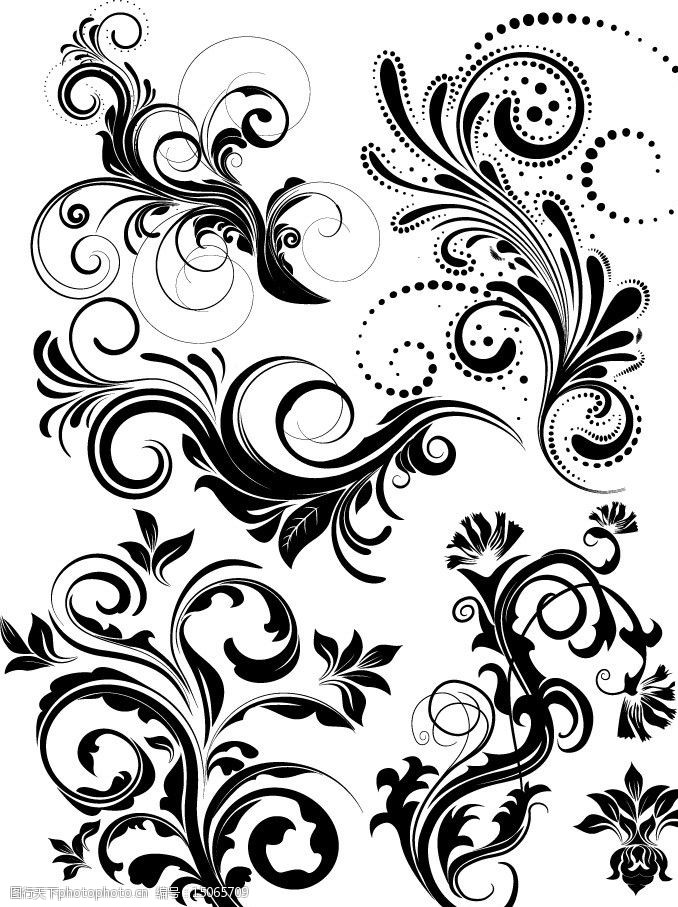 线条古典花纹花边边框装饰设计素材图片