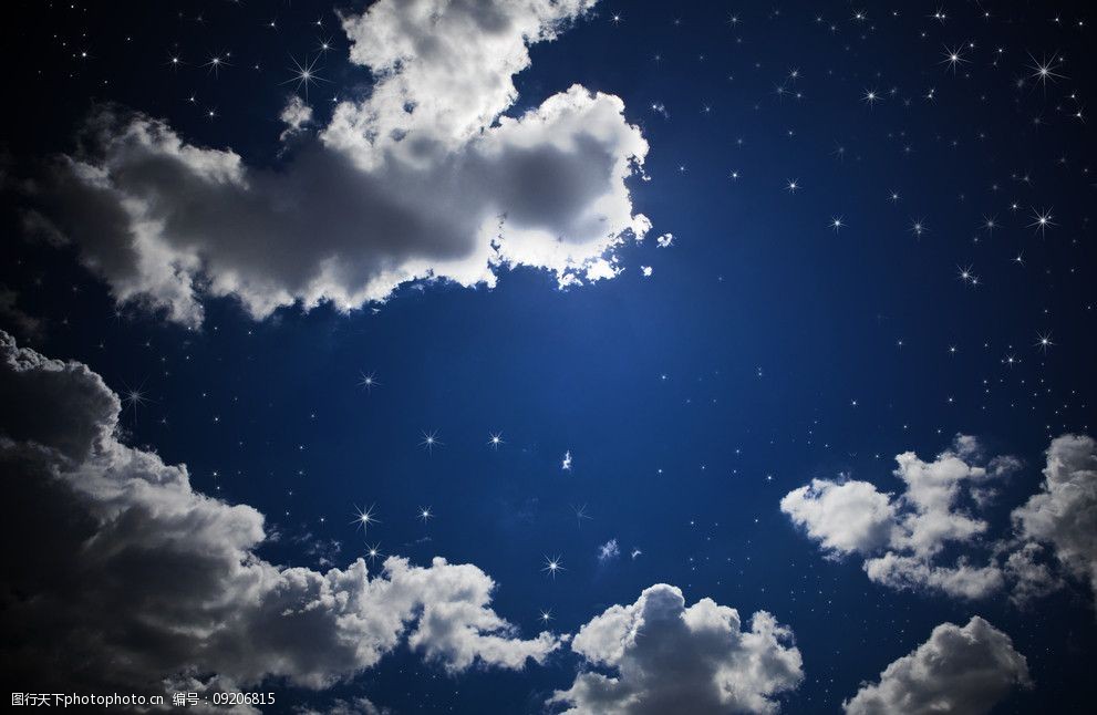 夜空星光云彩图片