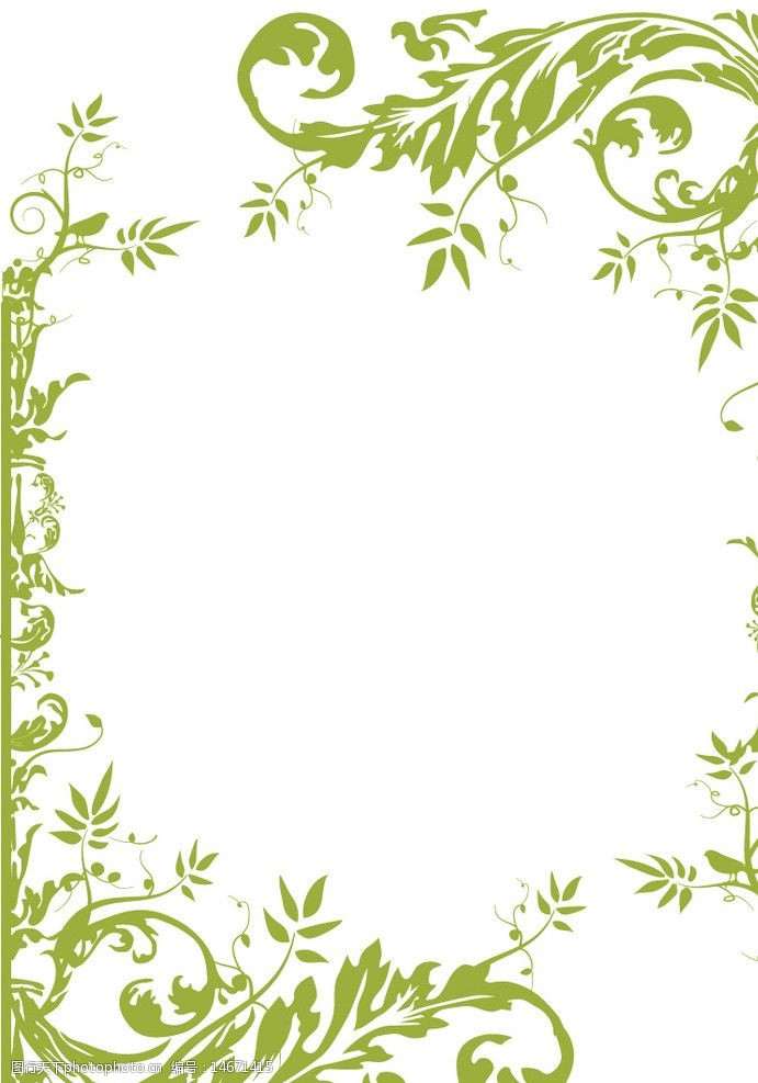 绿色藤类植物矢量素材图片