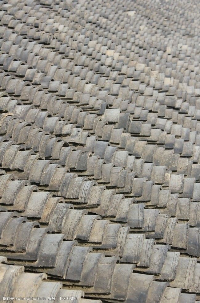 屋顶上的瓦面图片