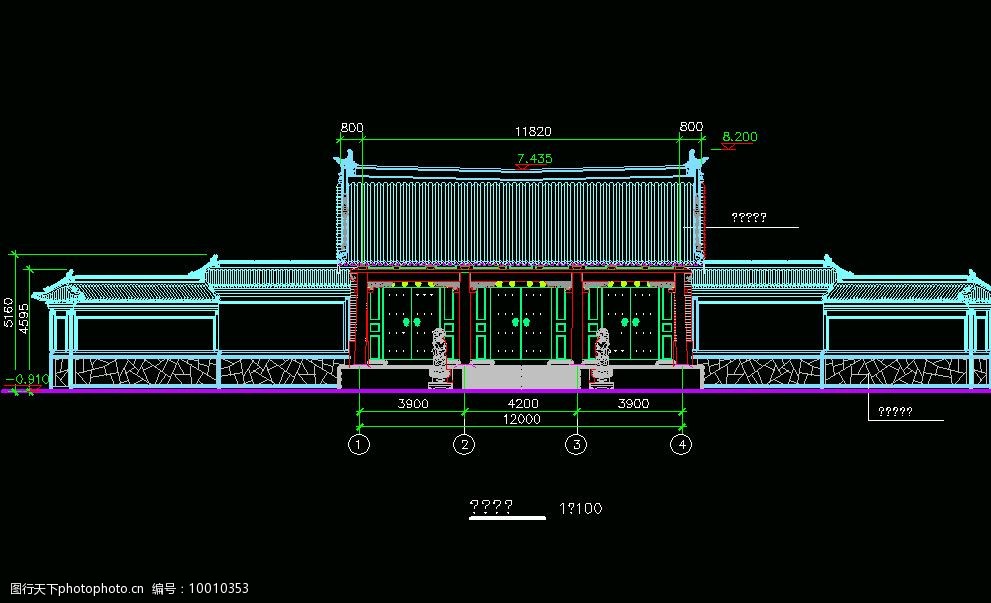 古建筑正立面图片