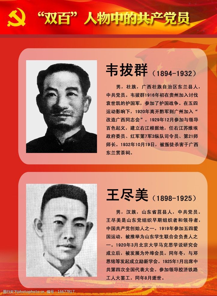 双百人物展板图片