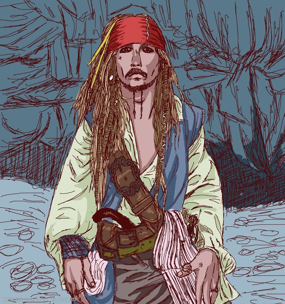 加勒比海盗头像 漫画图片