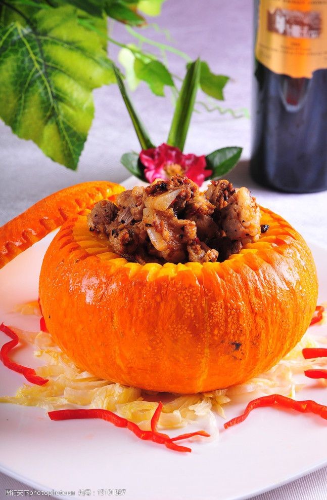 南瓜盅排骨图片