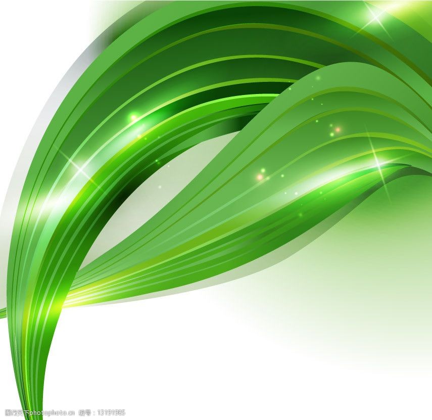 绿色动感线条星光梦幻背景图片