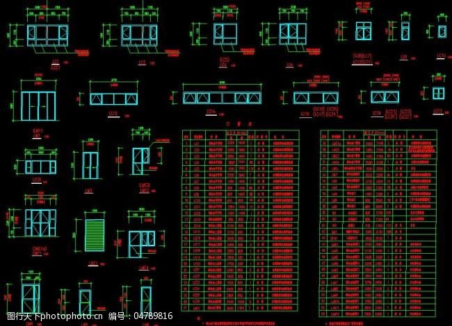 门窗表及门窗立面图图片