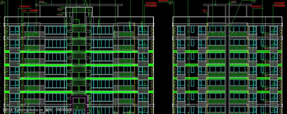 住宅立面展开图图片