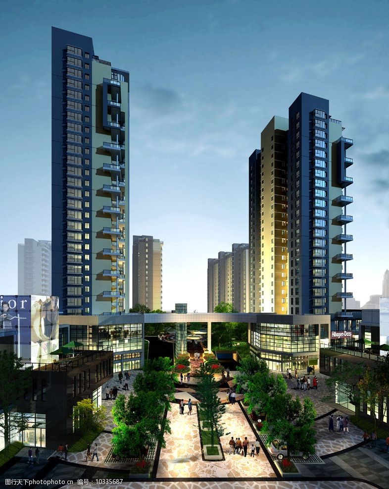 房地产楼盘效果图psd分层素材图片