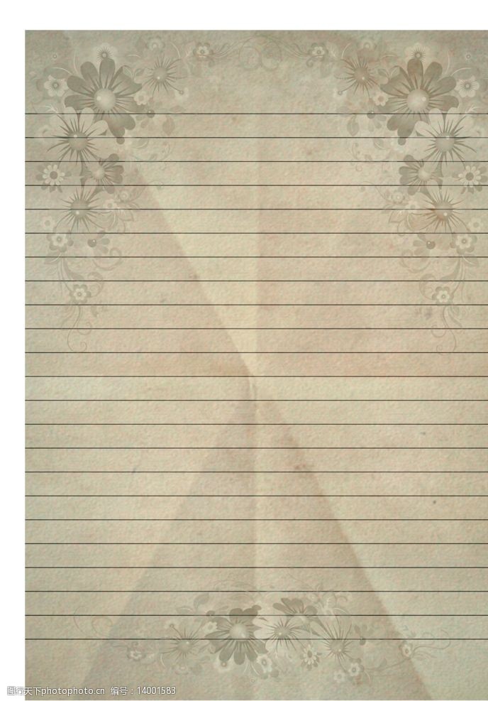 怀旧复古花卉纸张背景图片