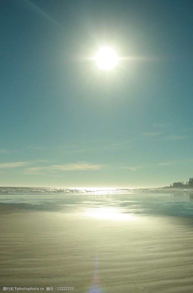 湖面上的烈日图片
