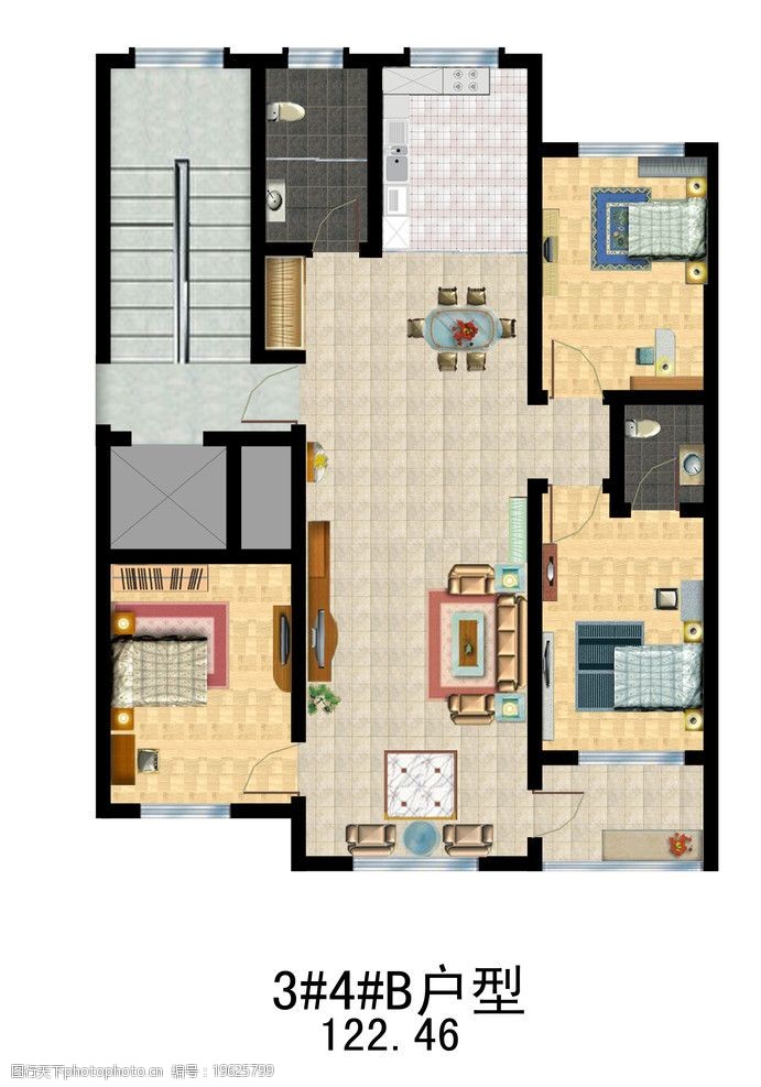 彩色户型图图片