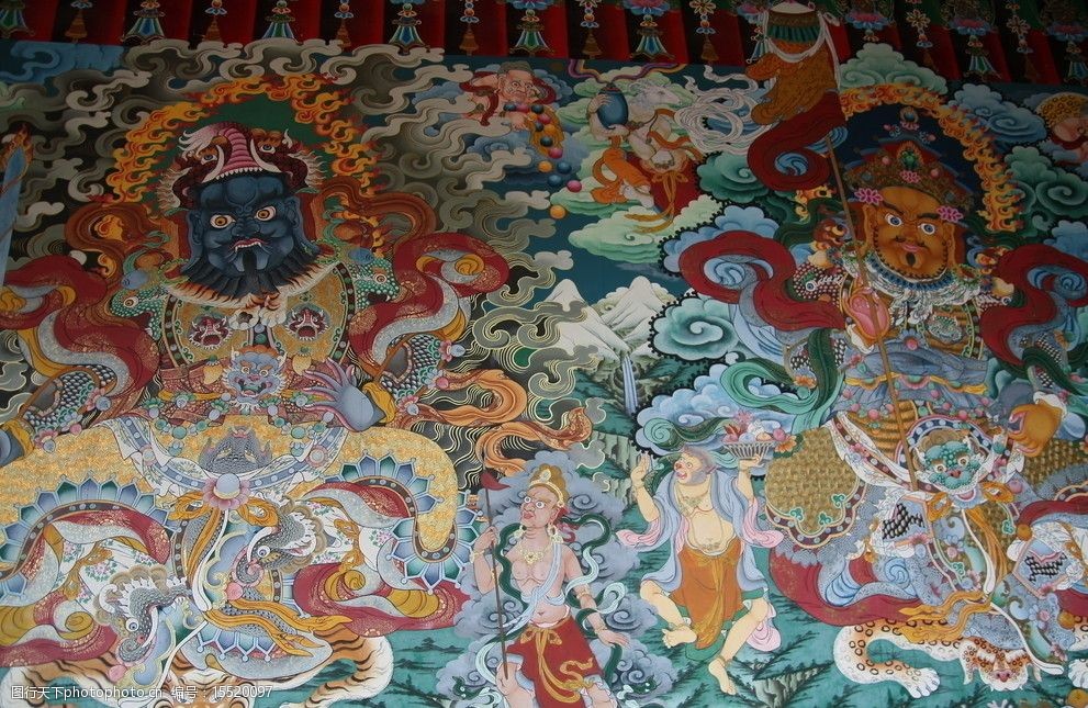 松赞林寺壁画图片