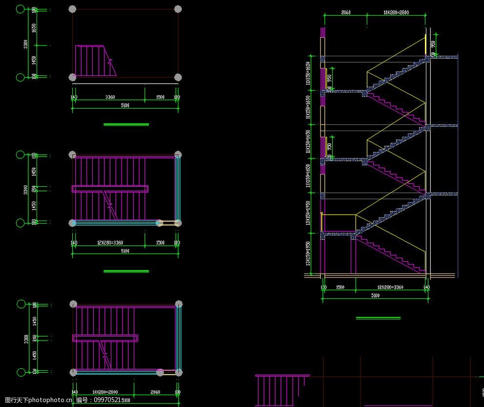 徽式四合院东楼楼梯剖面图片